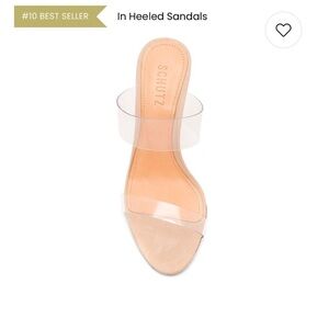 Schutz nude heel sandals clear strap